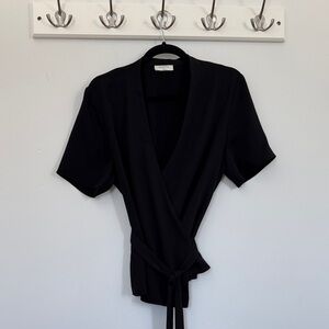 Babaton Classic Black Wrap Blouse